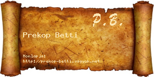 Prekop Betti névjegykártya